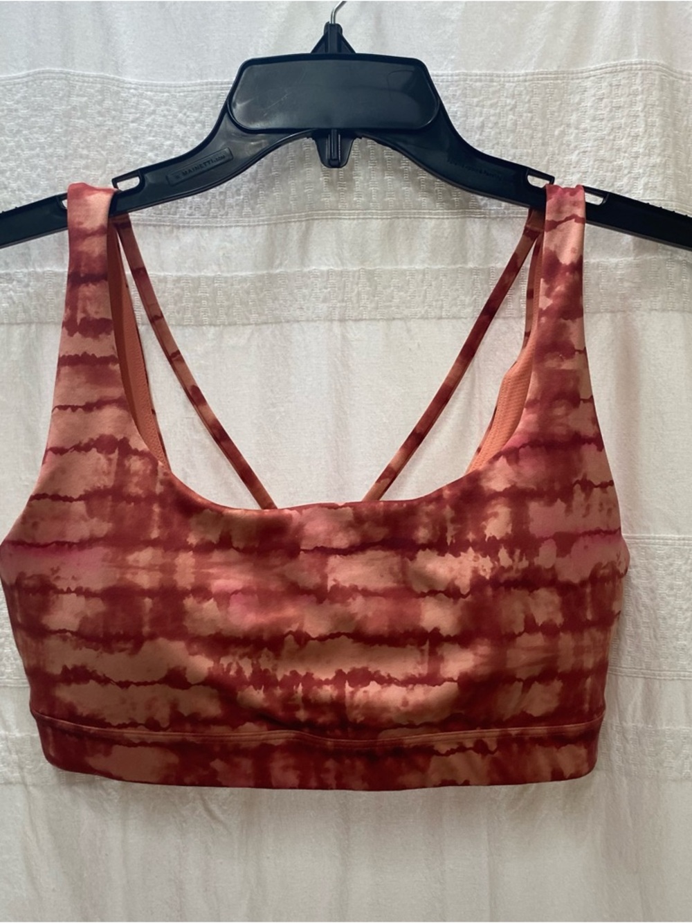 Athleta Coral and Rust Tie-Dye Sports Bra